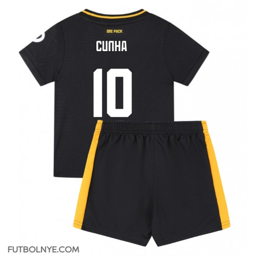 Camiseta Wolves Matheus Cunha #10 Visitante Equipación para niños 2024-25 manga corta (+ pantalones cortos)